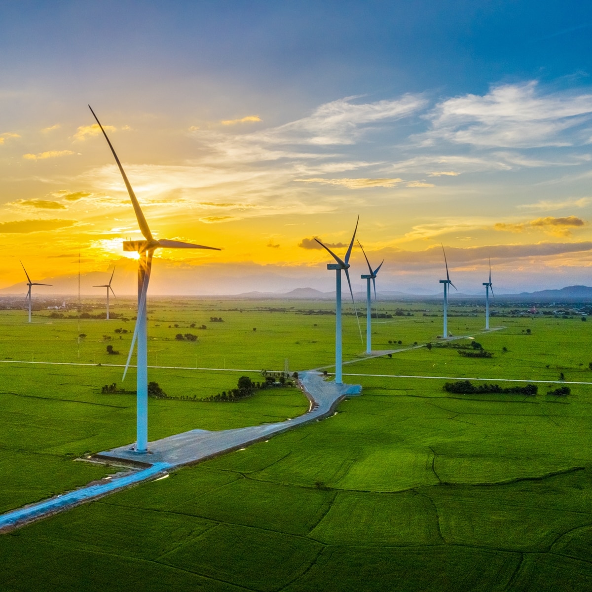 Image of an onshore wind farm