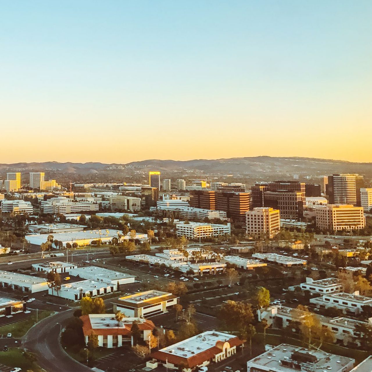 Aerial of Orange County, Southern California