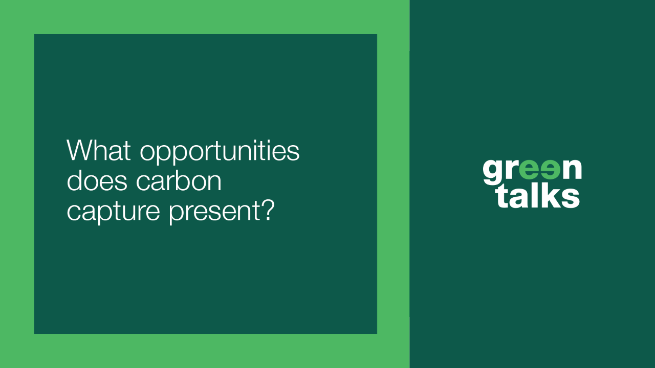 green image with what opportunities does carbon capture present in white font