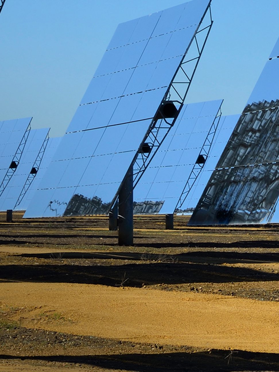 Solar panels in Sanlucar la Mayor near Seville, Andalucia, Spain.